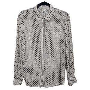 Studio Size L Ladybug Print Long Sleeve Button Down Shirt